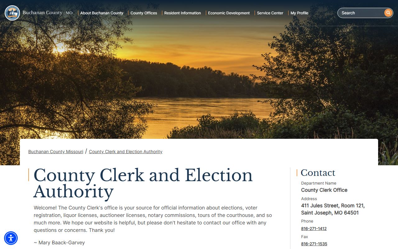 Buchanan County Clerk's Office St. Joseph Missouri birth records