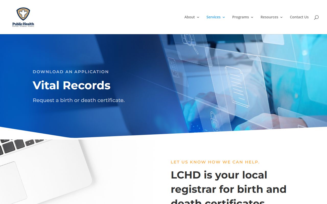 Lafayette County Missouri birth records - health department vital records page