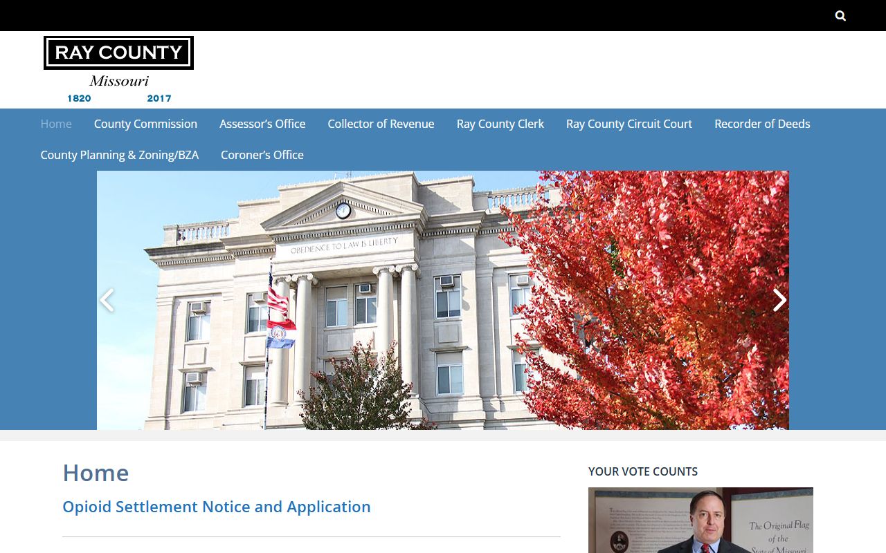 Ray County Missouri official website birth records information