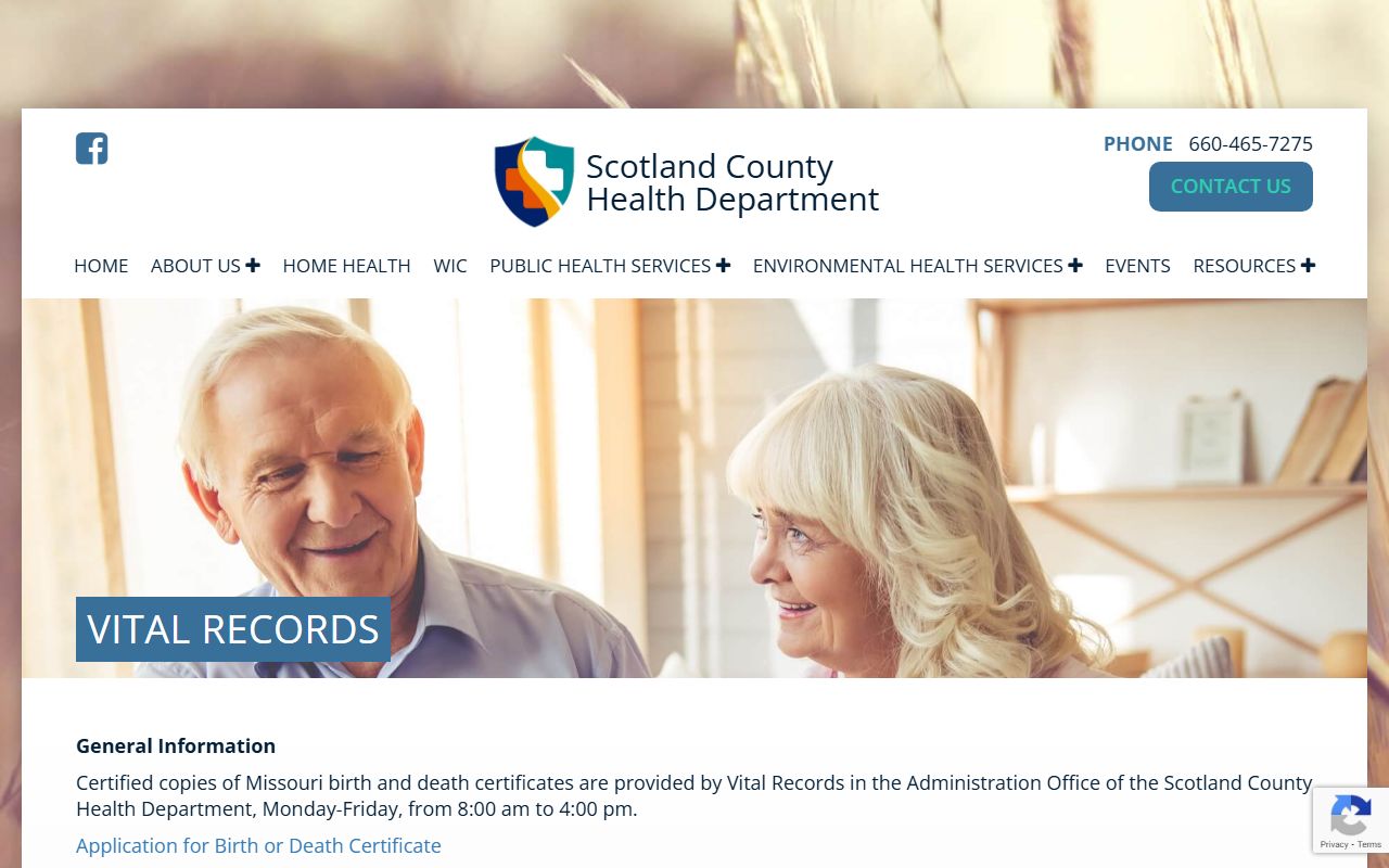Scotland County Missouri birth records health department vital records office