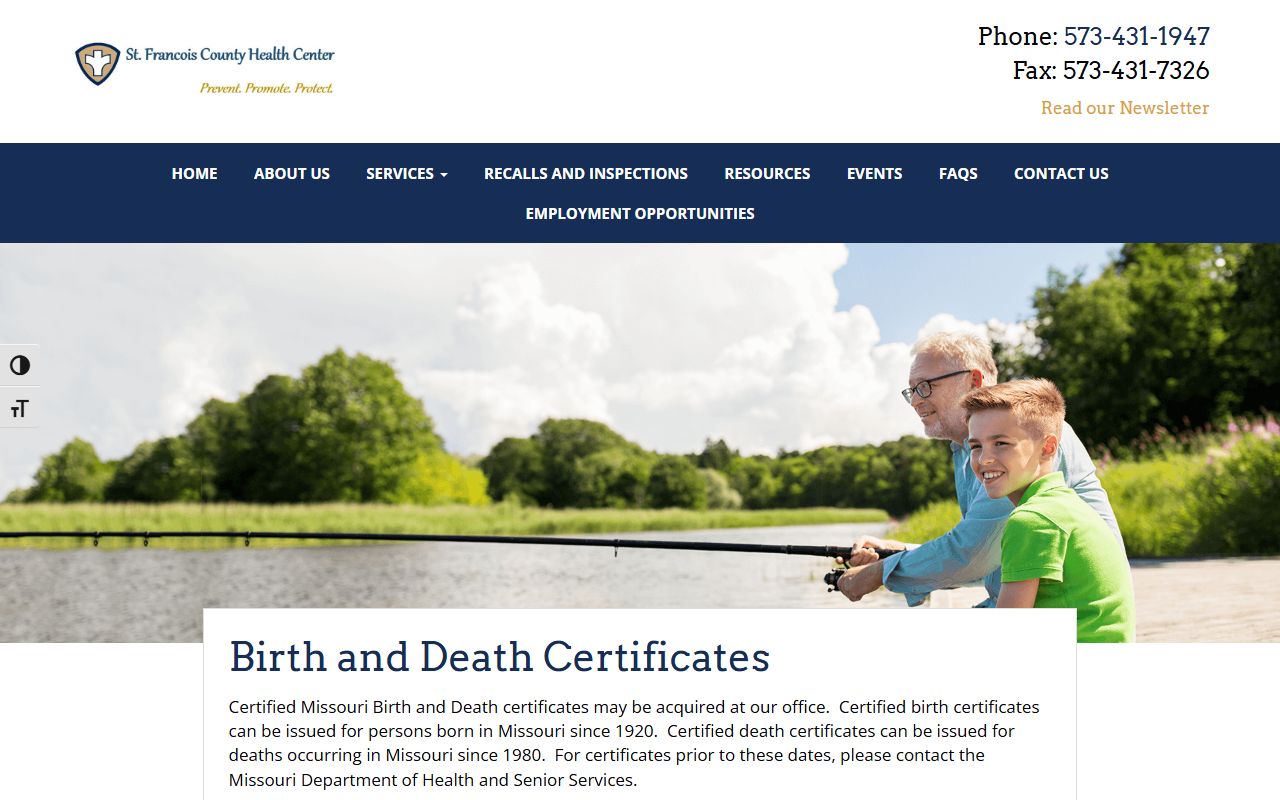 St. Louis County Missouri Office of Vital Records birth records information